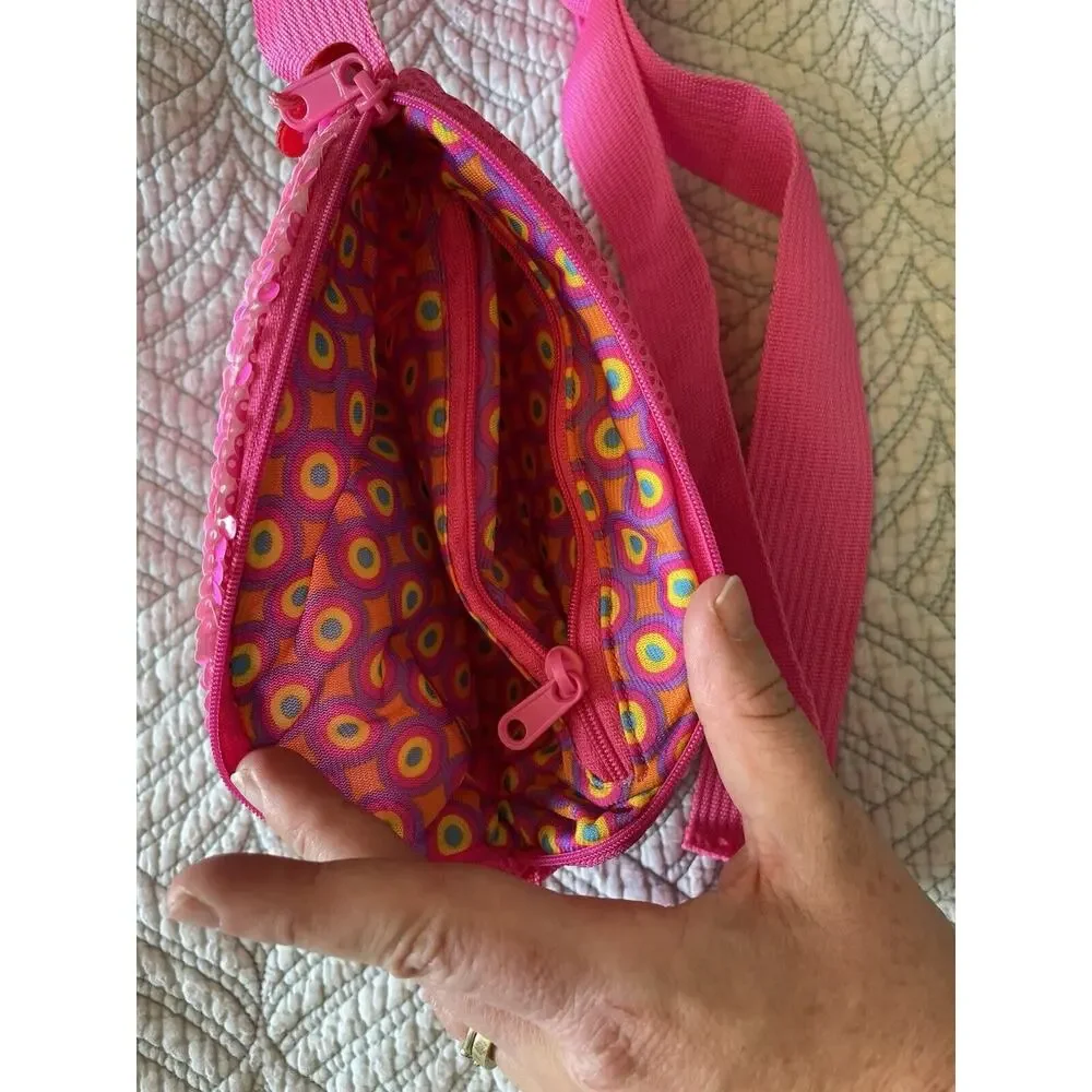 TY Flamingo Plush Two Toned Sequin Hot Pink Children's Fanny Pack/Belt Bag Y2K